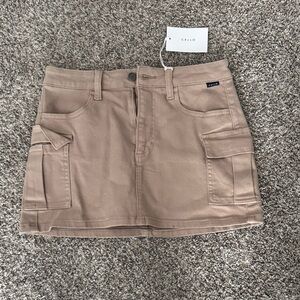 Cello Tan Utility Cargo Mini Skirt